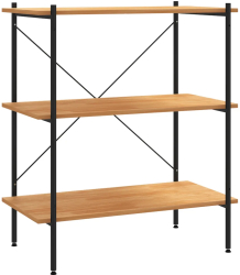vidaXL Unitate cu rafturi pe 3 niveluri negru si stejar 80x40x92 cm 