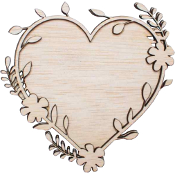 Blank Decor Inima cu Flori HH1521 din lemn pentru Licheni - 10x9 cm 