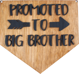 Card Personalizabil HandyHands promovat catre Frate Mai Mare din lemn - 23 L x 22 H cm
