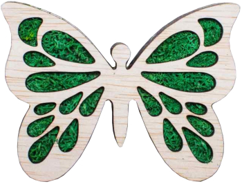 Decor Fluture HH1530 din lemn Personalizat cu Licheni - 12X9 cm 