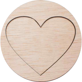 Decor Inima Blank HH1520 din lemn pentru Licheni - 20x20 cm 
