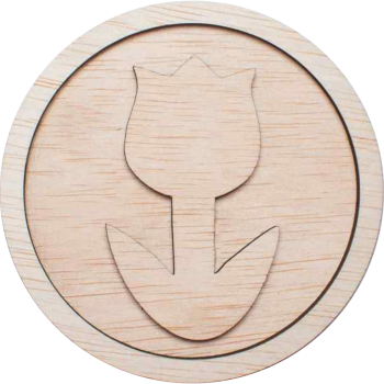Decor Lalea Blank HH1517 din lemn pentru Licheni - 20x20 cm 