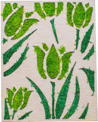 Decor Lalele HH1534 din lemn Personalizat cu Licheni - 10x12 cm 