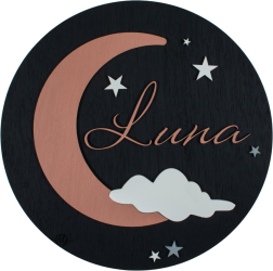 Decor Personalizabil HandyHands cu Nume din lemn Luna 36 cm 