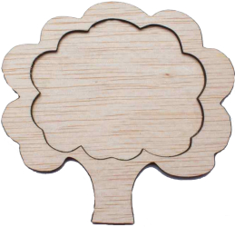 Decor Pom Blank HH1523 din lemn pentru Licheni - 10x9 cm