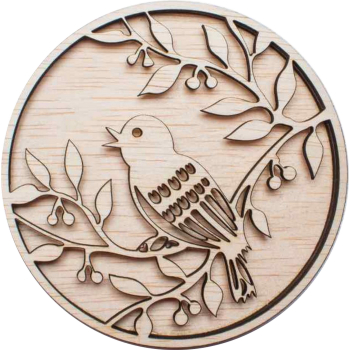 Decor Vrabiuta Blank HH1519 din lemn pentru Licheni - 30x30 cm 