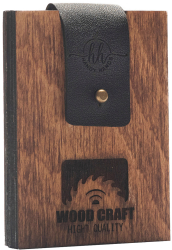 Portofel Universal Premium din lemn Slim HH938 Personalizat cu Catarama de Piele 7x9.8 cm