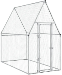 vidaXL Cotet pentru pasari gri 200x100x190 cm otel galvanizat 