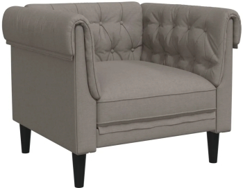 vidaXL Fotoliu Chesterfield gri taupe material textil 