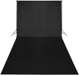vidaXL Fundal foto bumbac negru 300 x 300 cm 