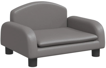 vidaXL Pat de caini gri 50x40x30 cm piele ecologica 