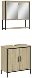 vidaXL Set mobilier de baie 2 piese stejar sonoma lemn prelucrat 