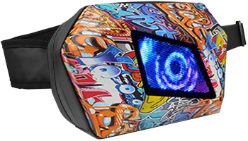 BORSETA DE UMAR RIGIDA CU ECRAN LED SI BLUETOOTH- DEVIL EYES 32x9x20 cm - MULTICOLOR - MOTOCICLETA / ATV 