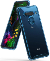 Husa LG G8 ThinQ Ringke FUSION Transparent/Albastru 