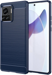 Husa pentru Motorola Edge 30 Ultra - Techsuit Carbon Silicone - Blue 
