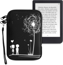 Husa universala pentru eBook Reader de 6 inch Kwmobile Negru/Alb Textil 50335.06 
