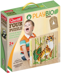 Quercetti Four Puzzle Animale Salbatice Bio 