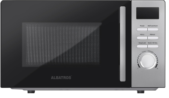 Cuptor cu microunde Albatros MWA-20D4B 700W 20L 5 Nivele de putere 8 Programe de preparare Dezghetare Negru Argintiu 