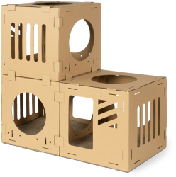 Casa modulara pentru pisici din carton Navaris cu 3 cuburi 53109.01 