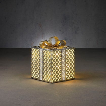 Decoratiune Edelman - Cadou auriu cu leduri 