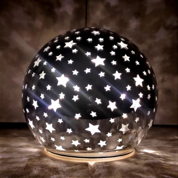Decoratiune Edelman - Glob argintiu mic cu leduri 