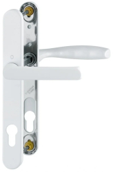 Maner usa termopan Hoppe New York exterior asimetric 92 x 30 mm material aluminiu culoare alb RAL9016 