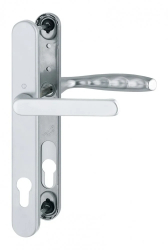 Maner usa termopan Hoppe New York exterior asimetric 92 x 30 mm material aluminiu culoare argintiu F1 