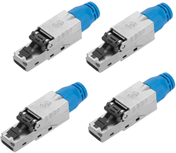 Set 4 Mufe CAT8 RJ-45 pentru cabluri Ethernet CAT8 ecranate Kwmobile Multicolor Metal 52519.04 cabluri componente