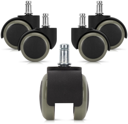 Set 5 Roti pentru scaun de birou tija 11 mm Kwmobile Gri Plastic 48042.22 