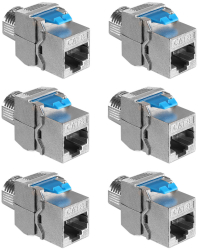 Set 6 Mufe CAT8 de 40 Gbit pentru cabluri Ethernet RJ45 Kwmobile Argintiu Metal 52517.06 