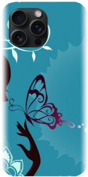 Husa din silicon compatibila cu Apple iPhone 15 Pro Max - model Blue Butterfly 