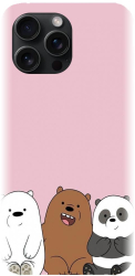 Husa din silicon compatibila cu Apple iPhone 15 Pro Max - model Cei 3 panda 