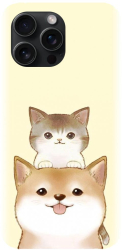 Husa din silicon compatibila cu Apple iPhone 15 Pro Max - model Two Cat 