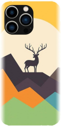 Husa din silicon compatibila cu Apple iPhone 15 Pro - model Abstract Deer 