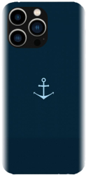 Husa din silicon compatibila cu Apple iPhone 15 Pro - model Blue Navy Anchor Illustration 