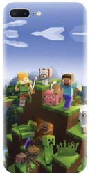 Husa din silicon compatibila cu Apple iPhone 7 Plus - model MInecfraft 2 