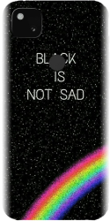 Husa din silicon compatibila cu Google Pixel 4a - model Black Is Not Sad 