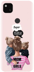 Husa din silicon compatibila cu Google Pixel 4a - model Mama de fete 