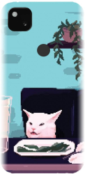 Husa din silicon compatibila cu Google Pixel 4a - model Pixel Art Cat Meme 