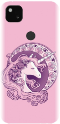 Husa din silicon compatibila cu Google Pixel 4a - model Purple Unicorn 