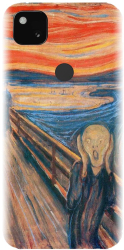 Husa din silicon compatibila cu Google Pixel 4a - model The Scream 