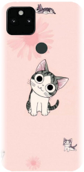 Husa din silicon compatibila cu Google Pixel 5a - model Cute cat 