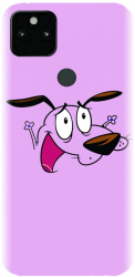 Husa din silicon compatibila cu Google Pixel 5XL - model Courage The Cowardly Dog 