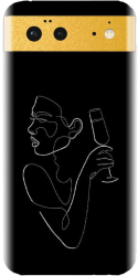 Husa din silicon compatibila cu Google Pixel 6 - model Line Art Champagne 
