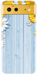 Husa din silicon compatibila cu Google Pixel 6 - model Sunflower On Blue Wood 