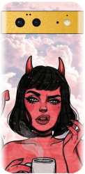 Husa din silicon compatibila cu Google Pixel 6 - model Trippy Evil Mode 