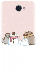 Husa din silicon compatibila cu Huawei Enjoy 7 Plus - model Cat And Snowman