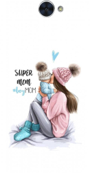 Husa din silicon compatibila cu Huawei Enjoy 7 Plus - model Super mama 