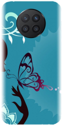 Husa din silicon compatibila cu Huawei Honor 50 Lite - model Blue Butterfly 