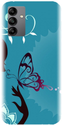 Husa din silicon compatibila cu Samsung Galaxy A13 5G - model Blue Butterfly 